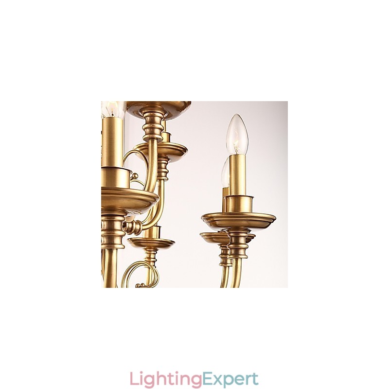 Chandelier Traditional Classic Rustic Lodge Metal