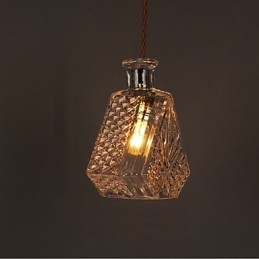 Romantic Bottle Creative Carved Art Glass Chandelier Light Pendant Light