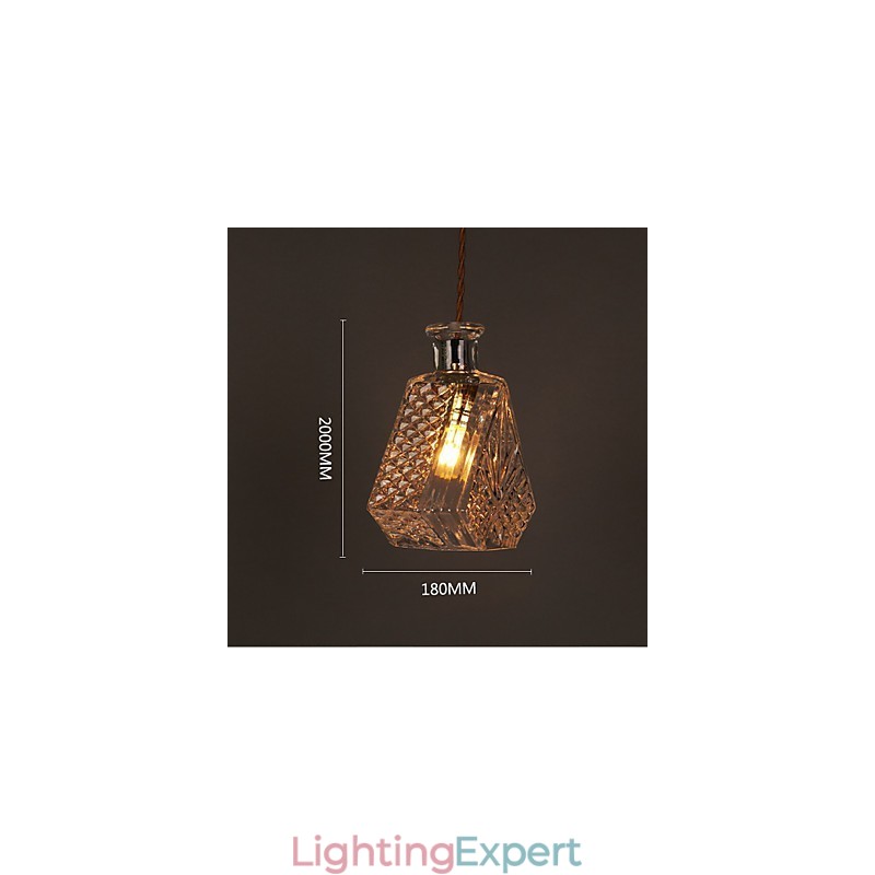 Romantic Bottle Creative Carved Art Glass Chandelier Light Pendant Light