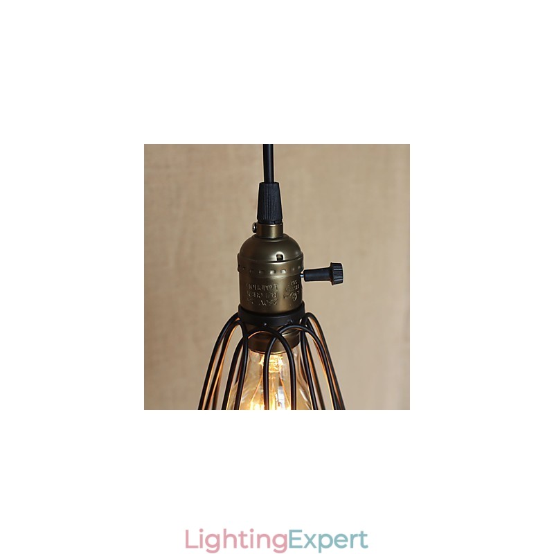 American Rural Industry Contracted Single Head Of Creative Small Hob Iron Chandelier