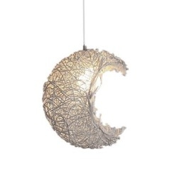 Modern Rural Cany Art Woven Rattan Single Head Droplight Lamp