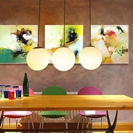 Glass Ball Chandelier Spherical Light Simple Single Head Droplight Lamp Lighting