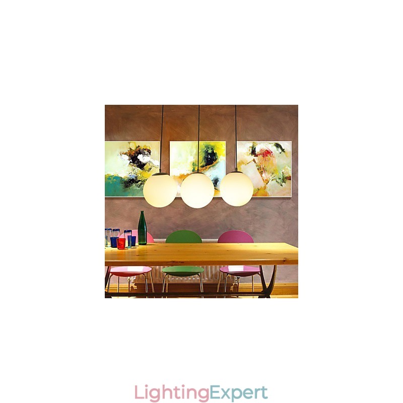Glass Ball Chandelier Spherical Light Simple Single Head Droplight Lamp Lighting