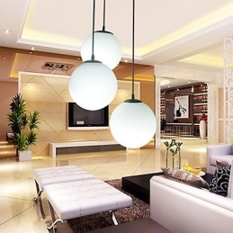 Glass Ball Chandelier Spherical Light Simple Single Head Droplight Lamp Lighting