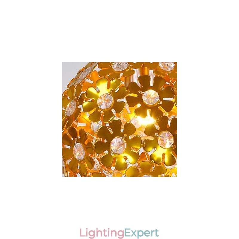 Modern Contemporary Crystal Mini Style Gold Metal Chandelier