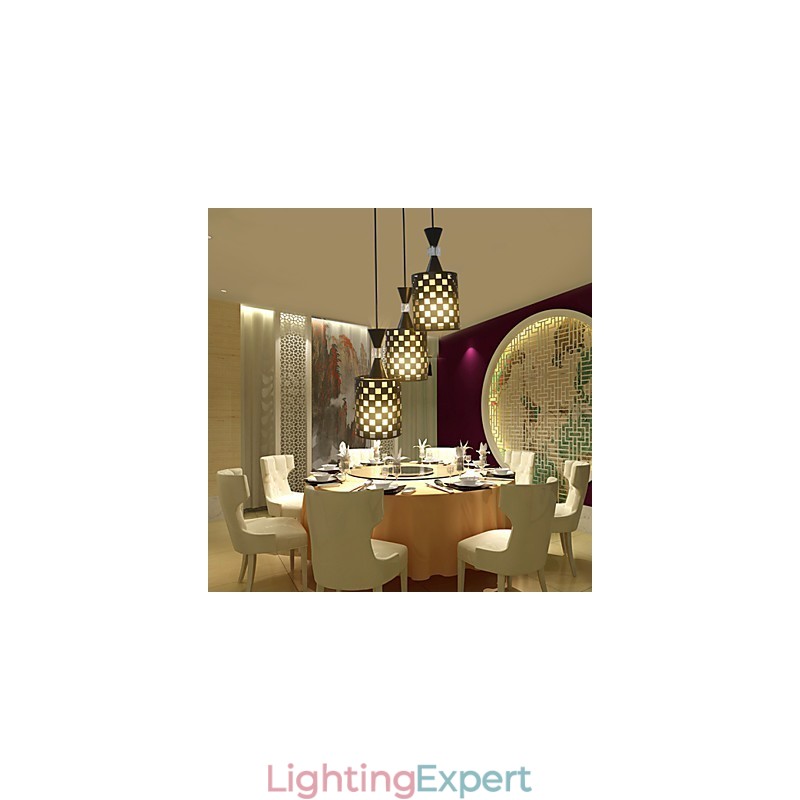Perforations Nordic Wrought Iron Chandelier Lamp Light