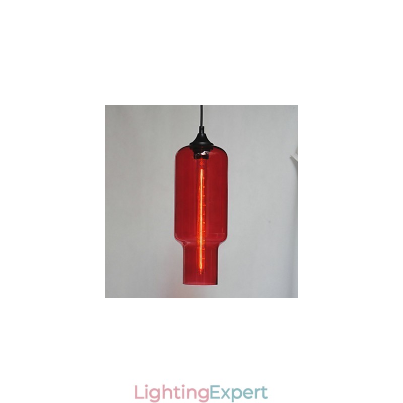 Modern Glass Pendant in Brown Bubble Design