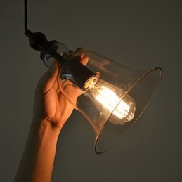 Vintage Industrial Retro Glass Chandelier Creative Minimalist Bedside Lamp Clear Colour