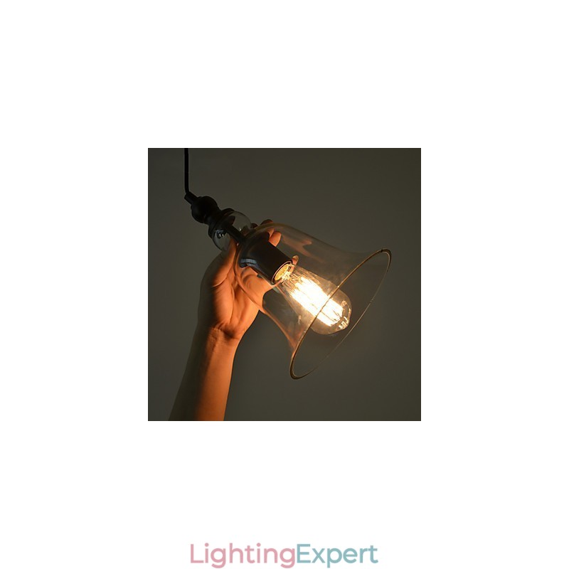 Vintage Industrial Retro Glass Chandelier Creative Minimalist Bedside Lamp Clear Colour