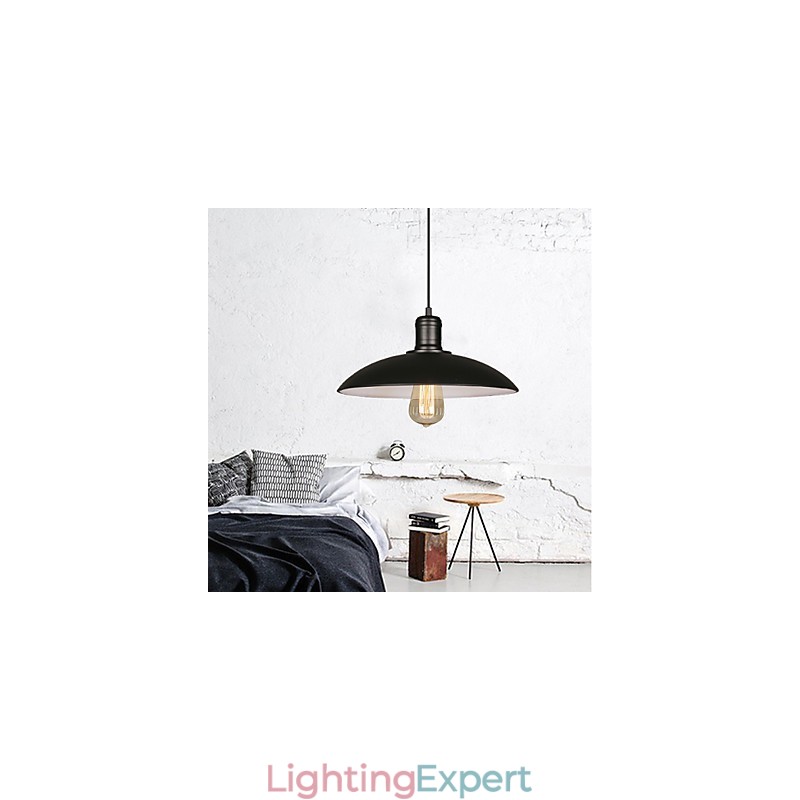 Lamps And Lanterns Art Restoring Single Head Wrought Iron Flying Saucer Droplight
