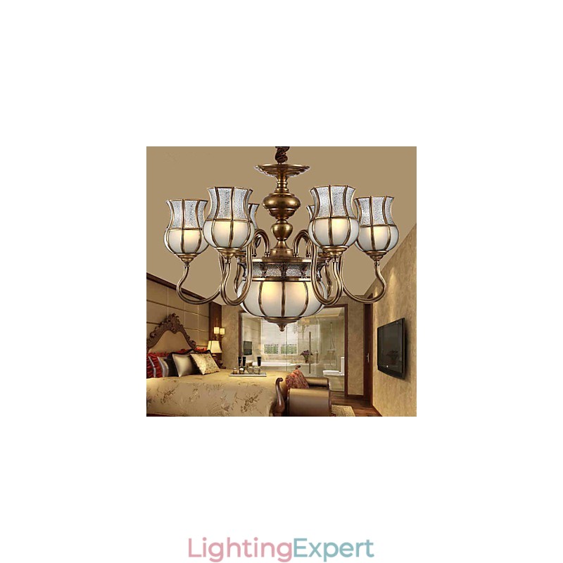 Chandelier Traditional Classic Rustic Lodge Metal
