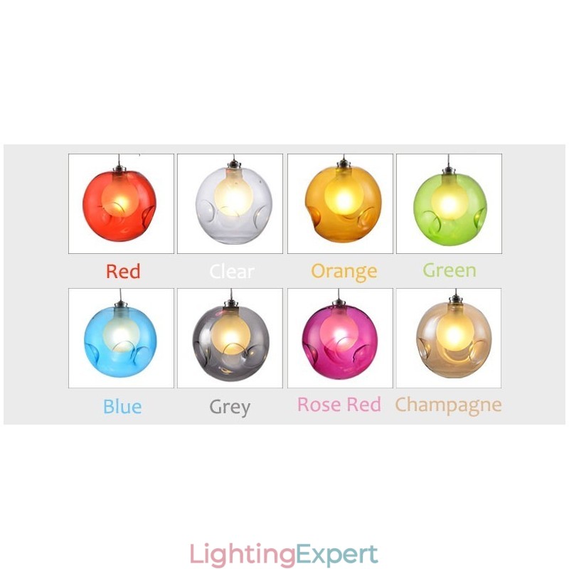 Creative The Nordic Color Restoring Ancient Ways Goldfish Bowl Glass Creative Droplight Lamp Light (If you order multiple glass balls it will come with one pendant fixed) (Please select the Quantity and Colour of the glass ball below)
