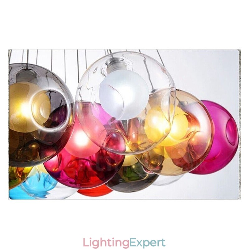 Creative The Nordic Color Restoring Ancient Ways Goldfish Bowl Glass Creative Droplight Lamp Light (If you order multiple glass balls it will come with one pendant fixed) (Please select the Quantity and Colour of the glass ball below)