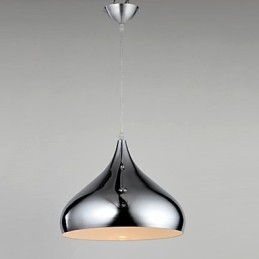 Modern Contemporary Mini Style Chrome Metal Pendant Light