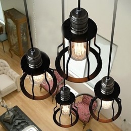 Traditional Classic Vintage Mini Style Painting Pendant Light
