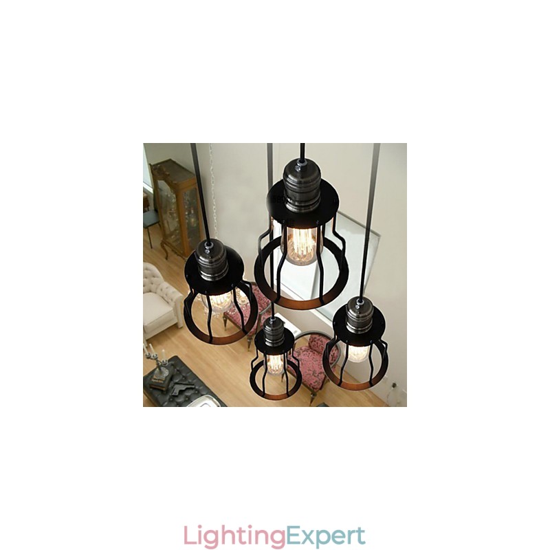 Traditional Classic Vintage Mini Style Painting Pendant Light