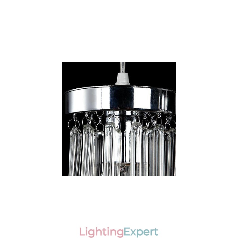 Modern Contemporary Crystal Chrome Metal Pendant Light