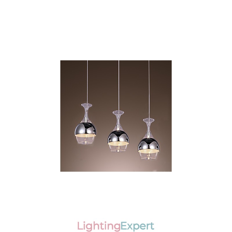 French Style Creative 3 Light Pendant in Shape Of Goblet