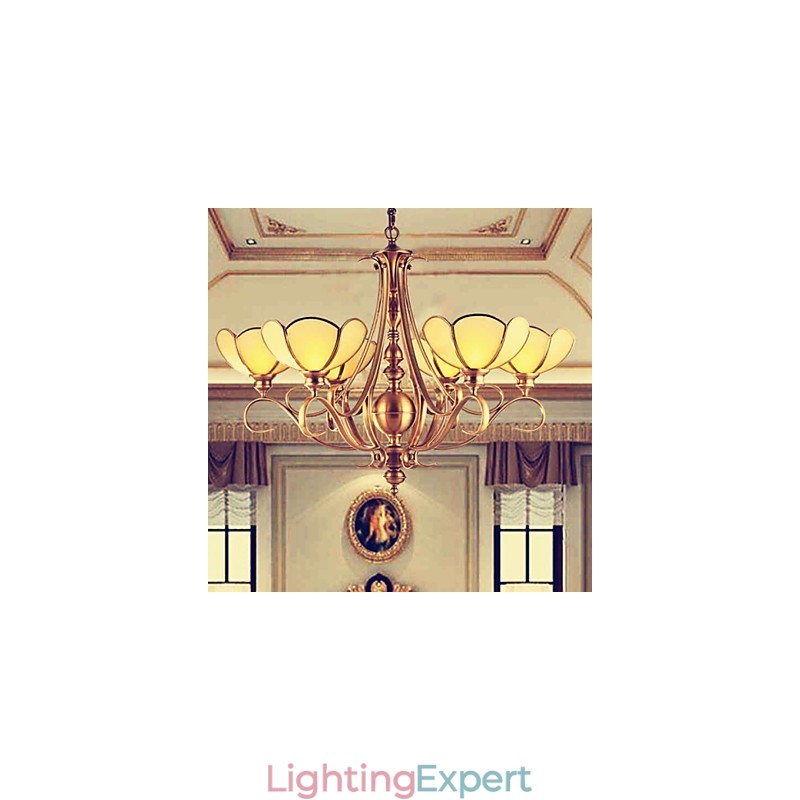 Traditional Classic Rustic Lodge Brass Metal Chandelier