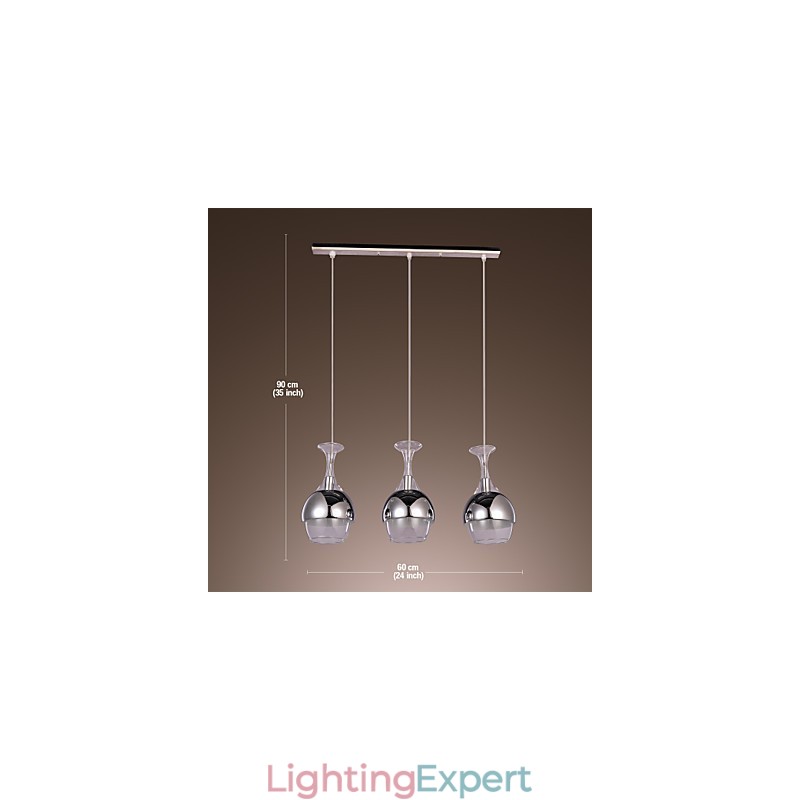 Modern Creative 3 Light Pendant in Shape Of Goblet