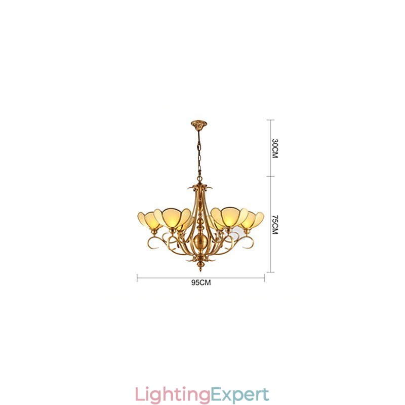Traditional Classic Rustic Lodge Brass Metal Chandelier