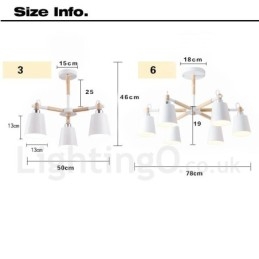 3 Light Modern Contemporary Wood Chandelier Light