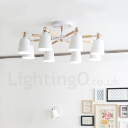 8 Light Modern Contemporary Wood Chandelier