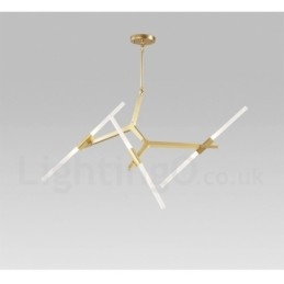 6 Light Modern Contemporary 2 Tier Chandelier Light (Black Golden)