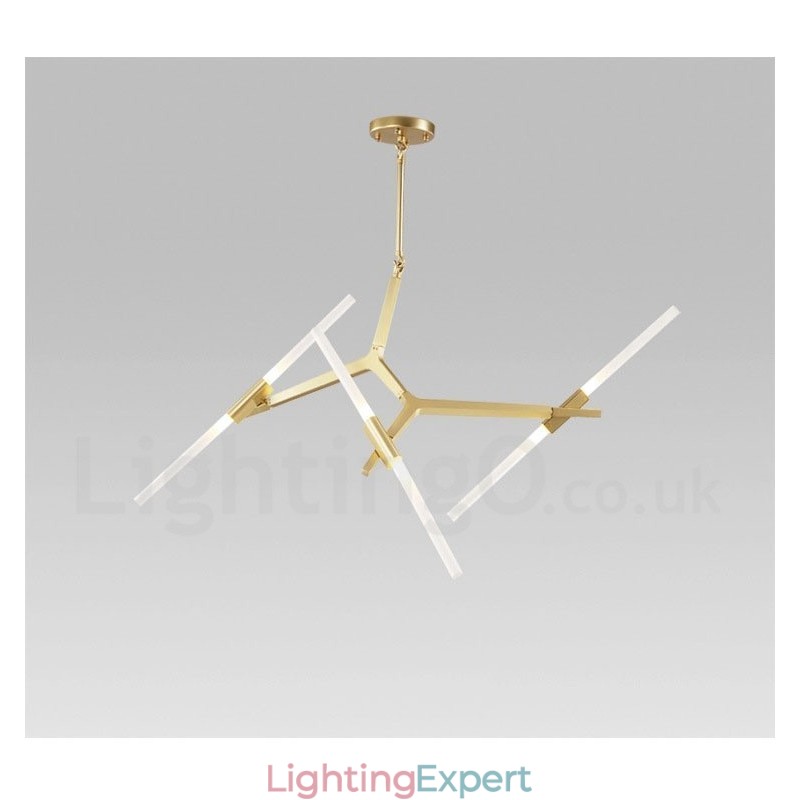 6 Light Modern Contemporary 2 Tier Chandelier Light (Black Golden)