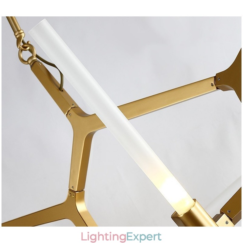 6 Light Modern Contemporary 2 Tier Chandelier Light (Black Golden)
