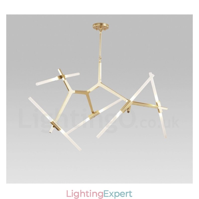 10 Light Modern Contemporary Chandelier Light (Black Golden)