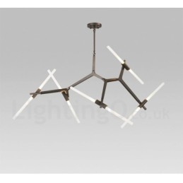 10 Light Modern Contemporary Chandelier Light (Black Golden)