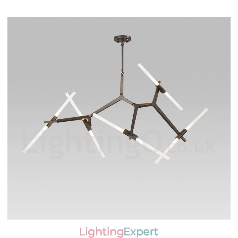 10 Light Modern Contemporary Chandelier Light (Black Golden)