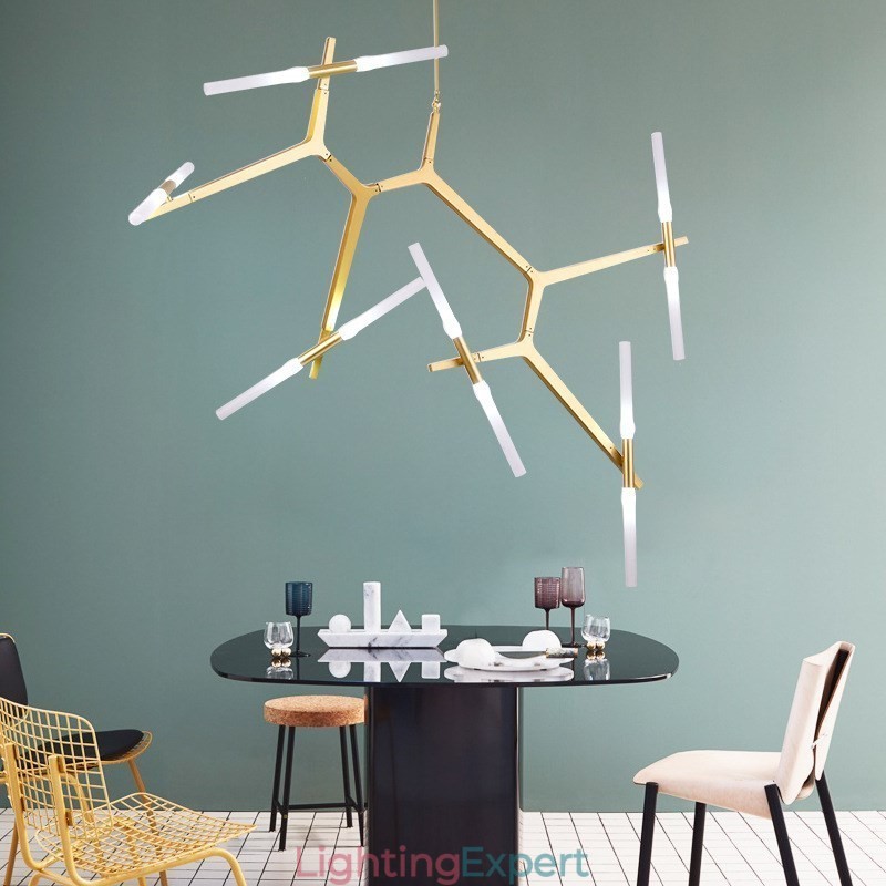 12 Light Modern Contemporary Chandelier Light (Black Golden)