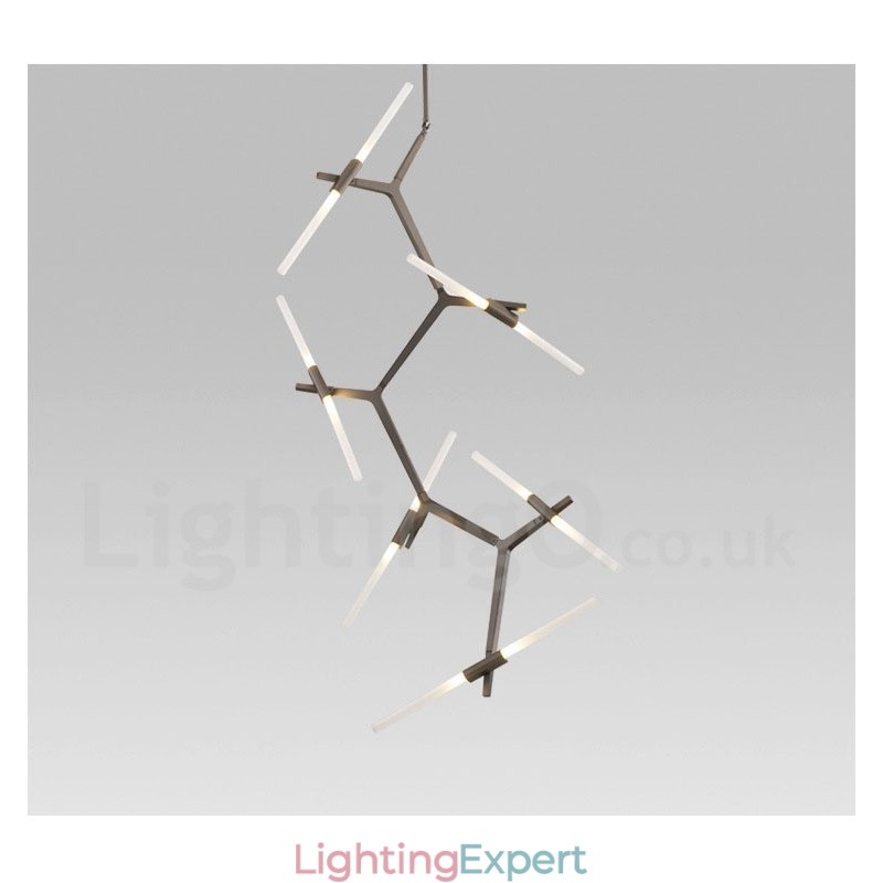 12 Light Modern Contemporary Chandelier Light (Black Golden)