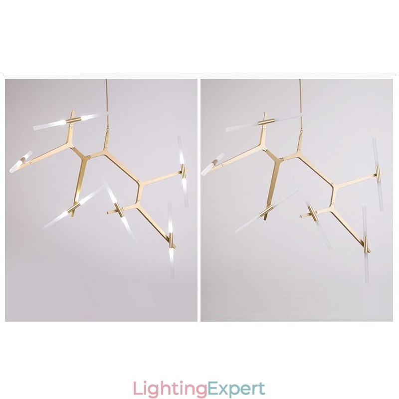 12 Light Modern Contemporary Chandelier Light (Black Golden)