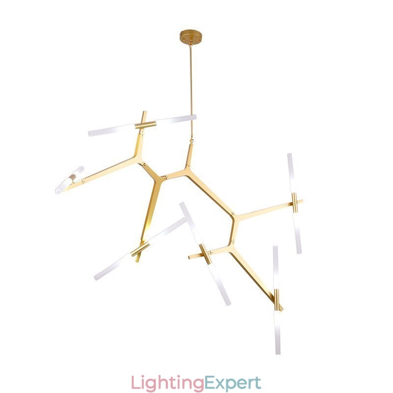 12 Light Modern Contemporary Chandelier Light (Black Golden)