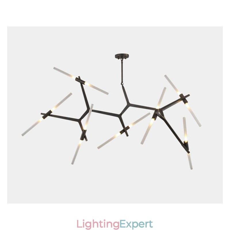 14 Light Modern Contemporary Chandelier Light (Black Golden)