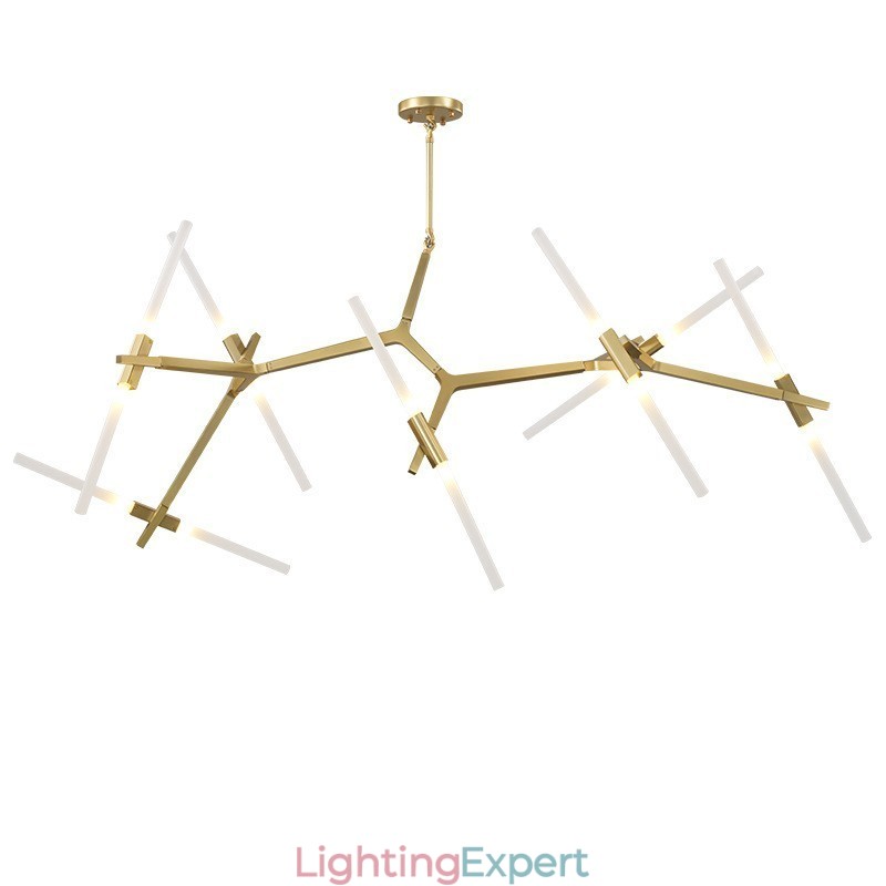 14 Light Modern Contemporary Chandelier Light (Black Golden)