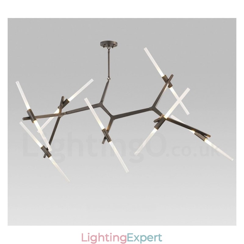 14 Light Modern Contemporary Chandelier Light (Black Golden)