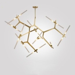 Modern Contemporary 20 Light Chandelier Light (Black Golden)