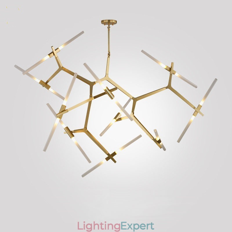 Modern Contemporary 20 Light Chandelier Light (Black Golden)