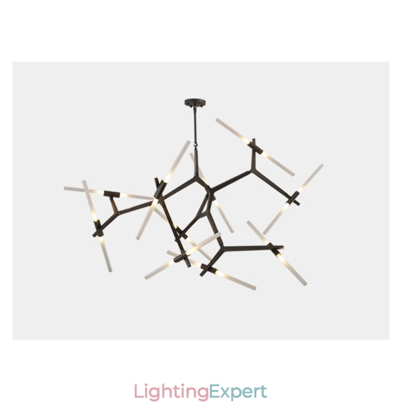 Modern Contemporary 20 Light Chandelier Light (Black Golden)
