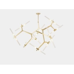 Modern Contemporary 20 Light Chandelier Light (Black Golden)