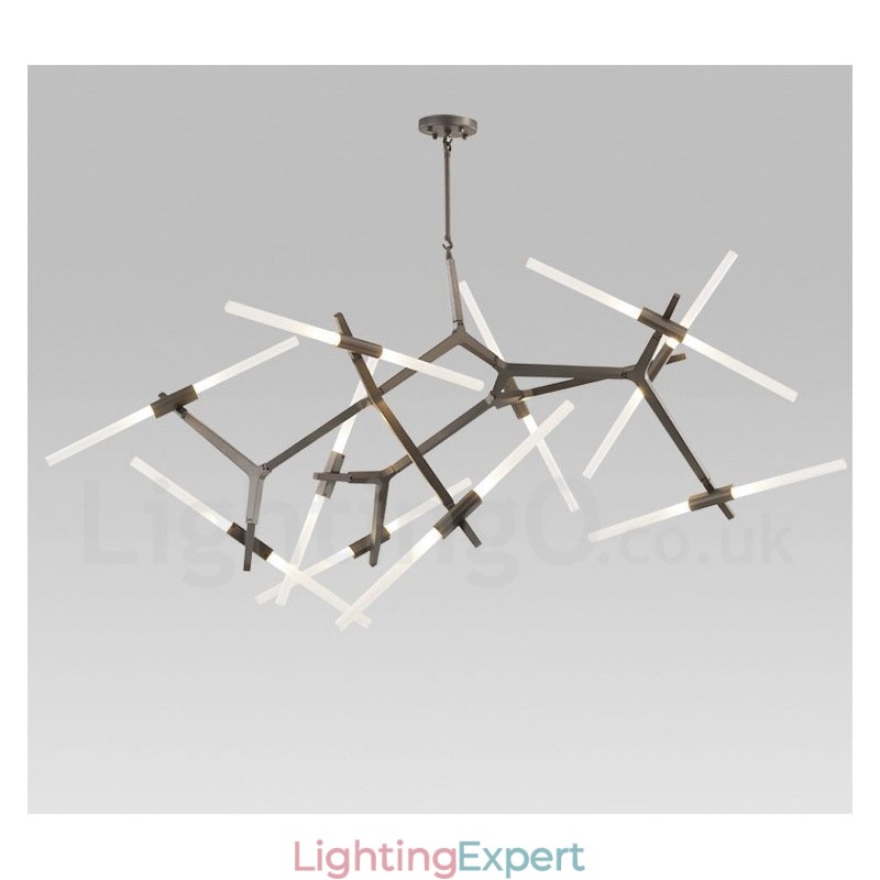 Modern Contemporary 20 Light Chandelier Light (Black Golden)