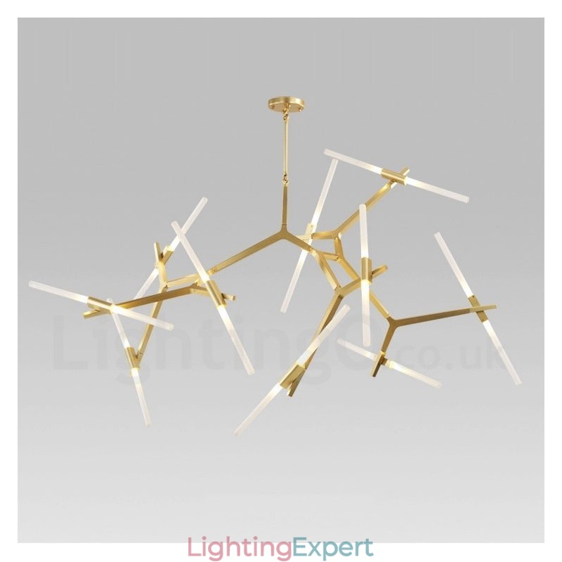 Modern Contemporary 20 Light Chandelier Light (Black Golden)