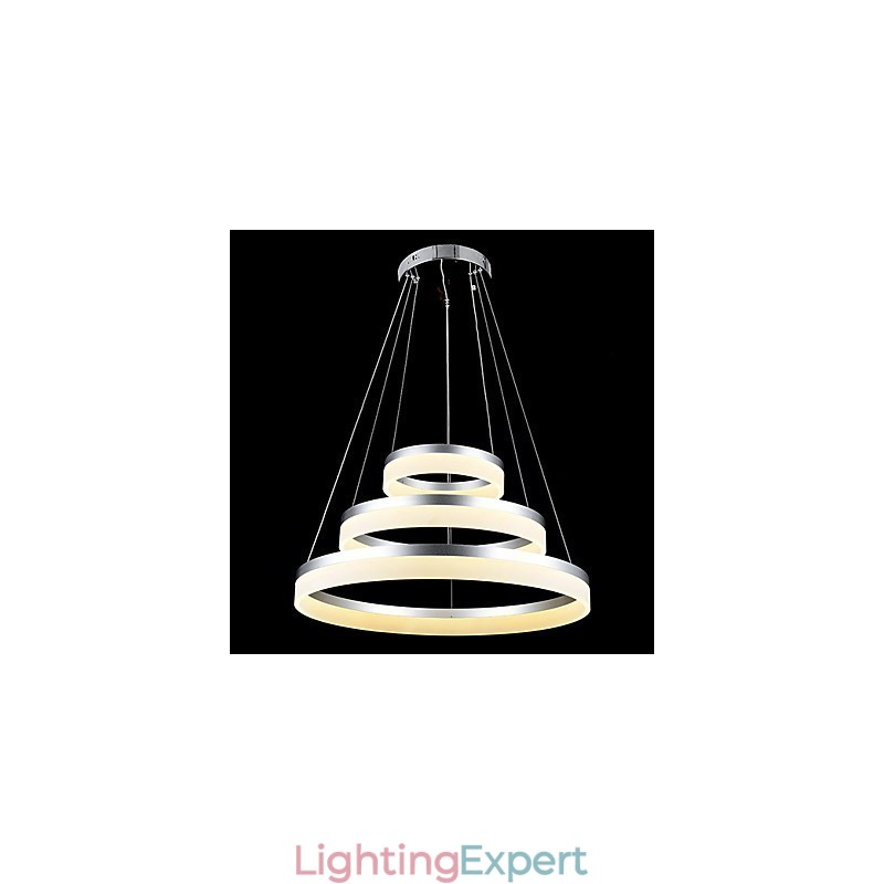 Round Pendant Light Modern Acrylic Lamps Lighting Luxurious Three Rings Ceiling Lights Fixtures