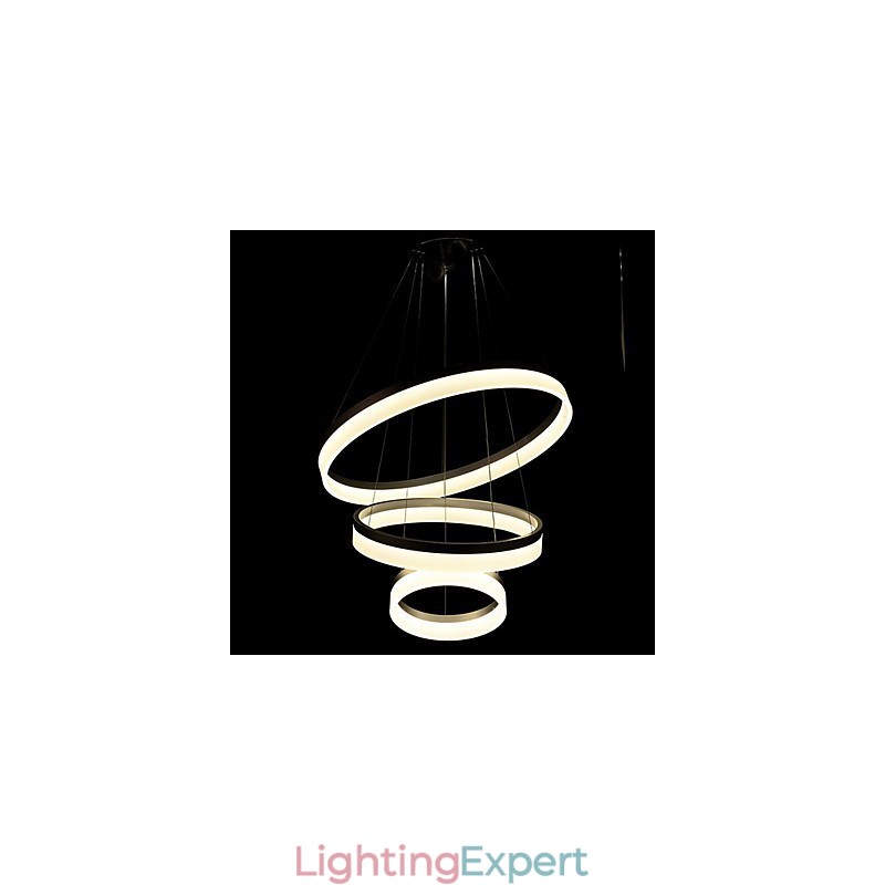 Round Pendant Light Modern Acrylic Lamps Lighting Luxurious Three Rings Ceiling Lights Fixtures