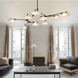 Black 9 Light Modern Contemporary Chandelier Lamp
