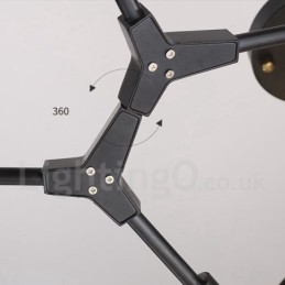 Black 9 Light Modern Contemporary Chandelier Lamp